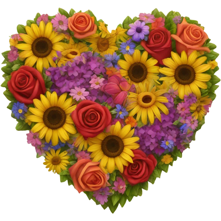 Heart emoji with flowers in the middle  emoji