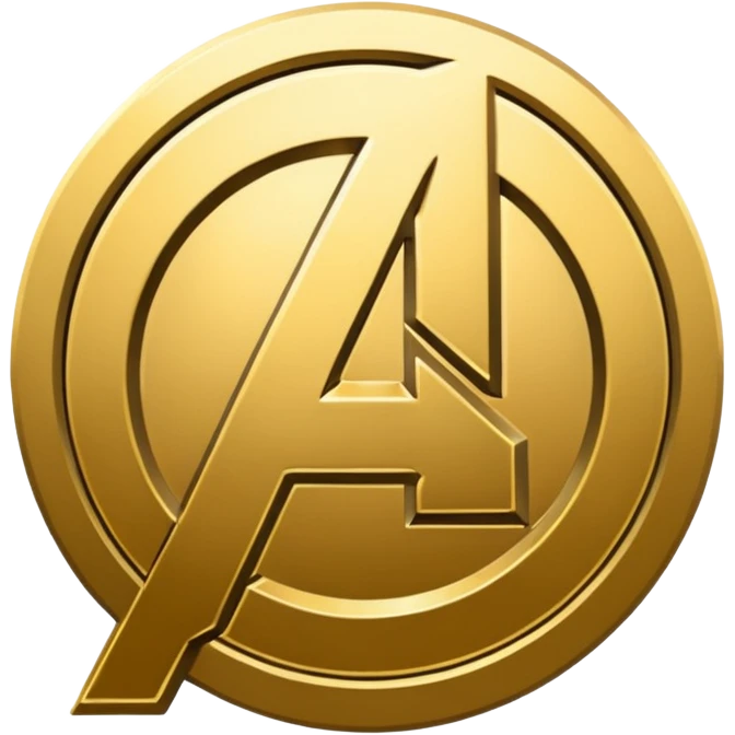 avengers logo gold color with transparent background emoji