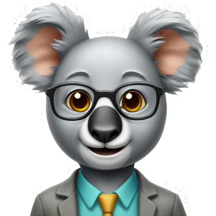 smart thin math koala man emoji