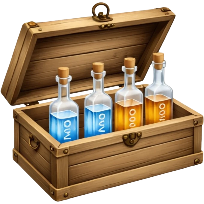 Wooden box with vodka bottles emoji