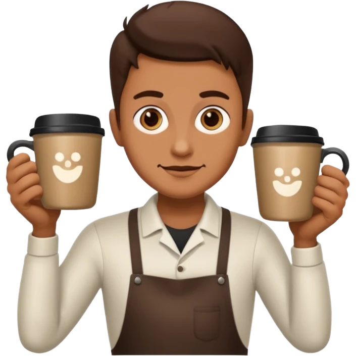 barista with one big cup of coffee emoji