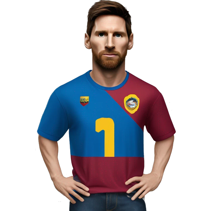 Lionel Messi with a T shirt of Venezuela emoji
