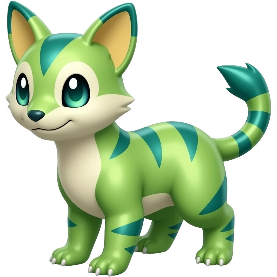 shiny vernid-sergal-civet-genet-Fakémon-Digimon-creature-hybrid emoji