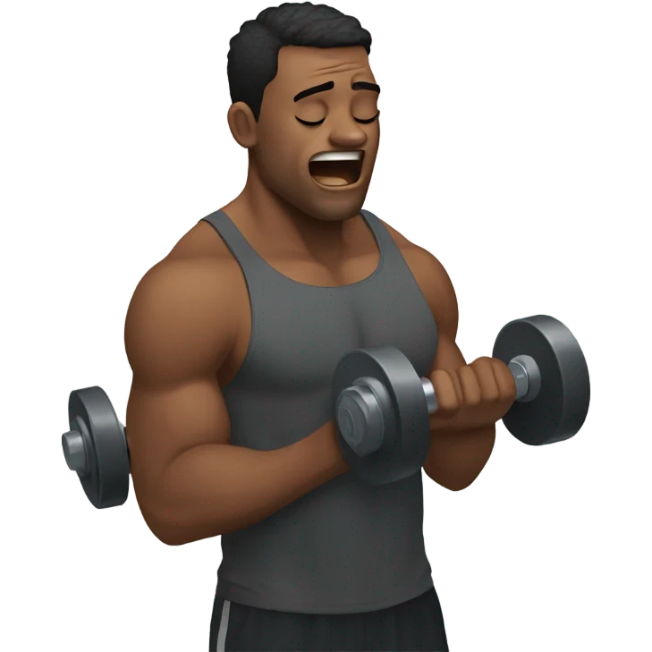  Man  crying with dumbells  emoji