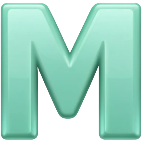Letter M in mint green color emoji