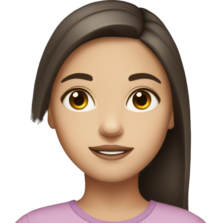 girl with fair skin and dark brown hair, and hazel eyes emoji