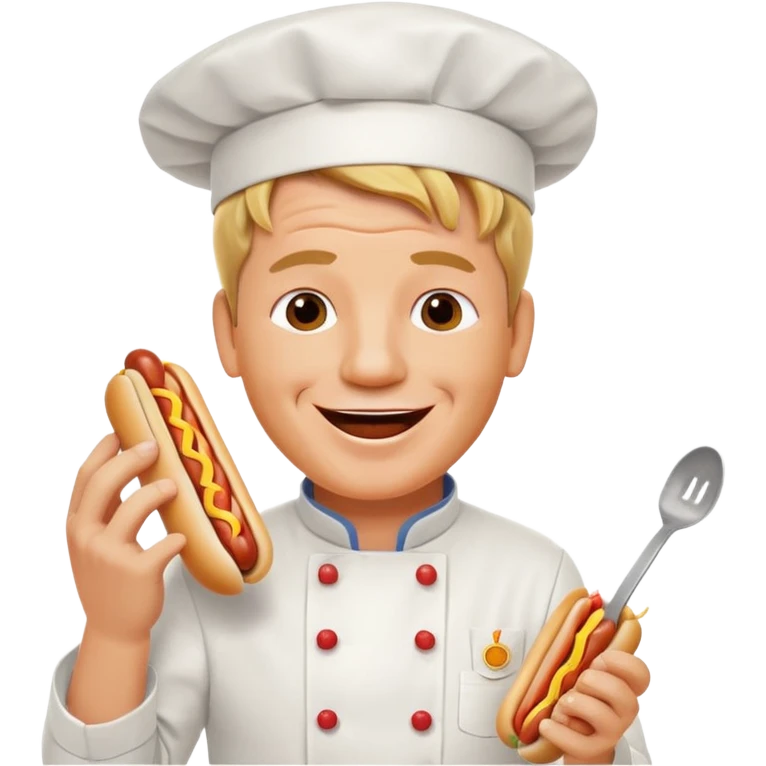 gordon ramsay eat a hotdog, happy smile emoji