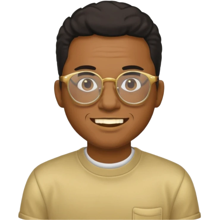 A gangster black cool rapper with cool shirt Glasses gold teeth  emoji