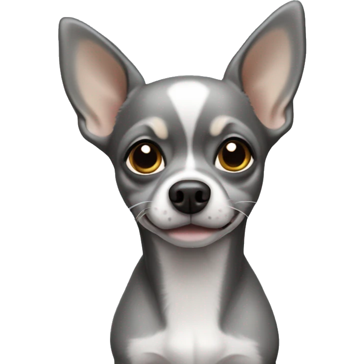 Grey chihuahua hua stands emoji