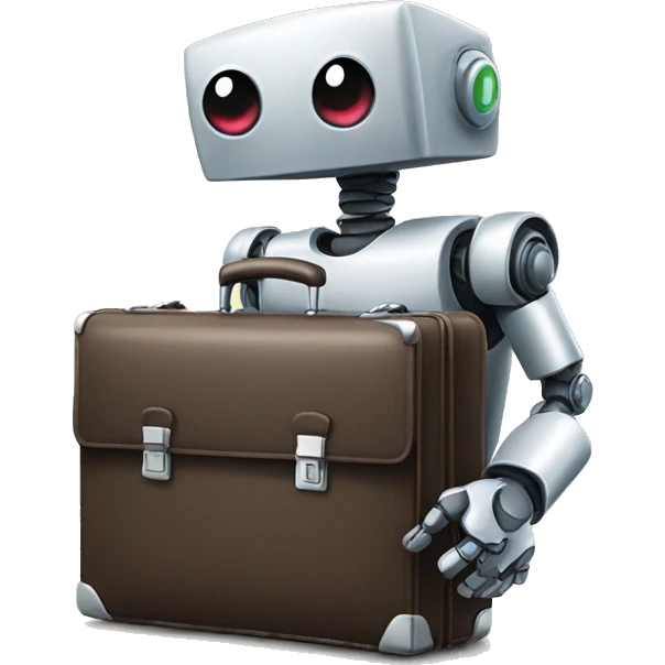 robot holds briefcase emoji