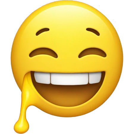 Smiling face with yellow bone in its mouth emoji