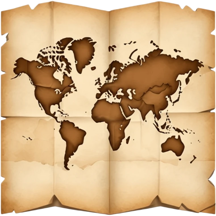 Folded paper map with creases.























 emoji