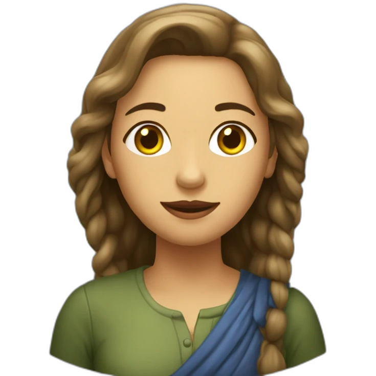 Une femme devant un concombre emoji