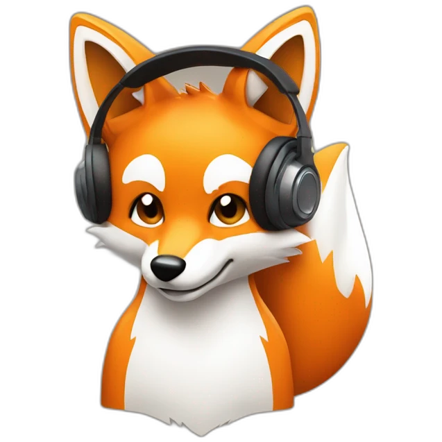 gaming Fox with headphones emoji