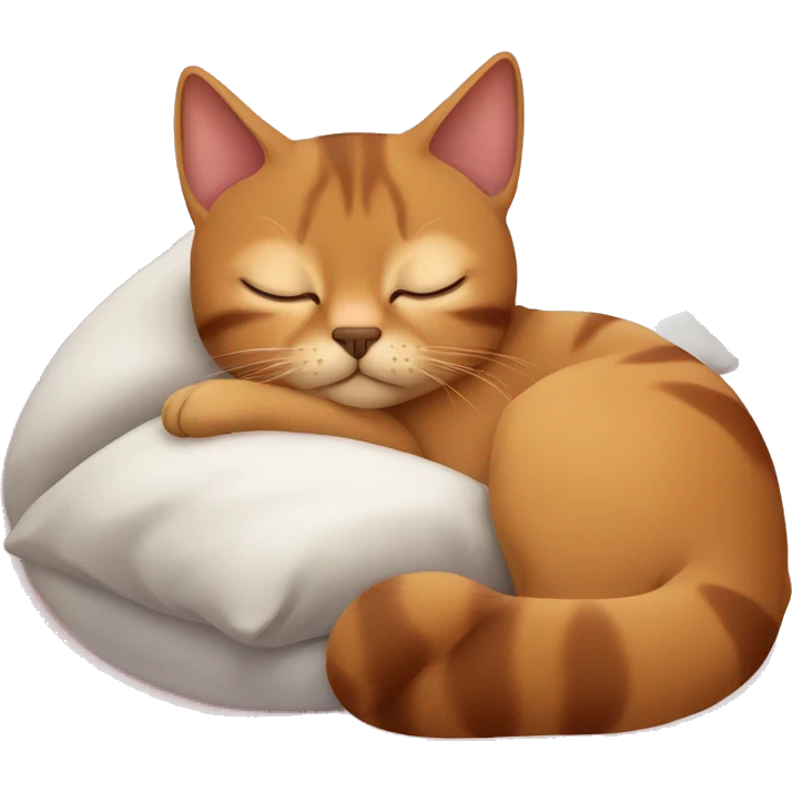 cute abyssinnian cat sleep emoji