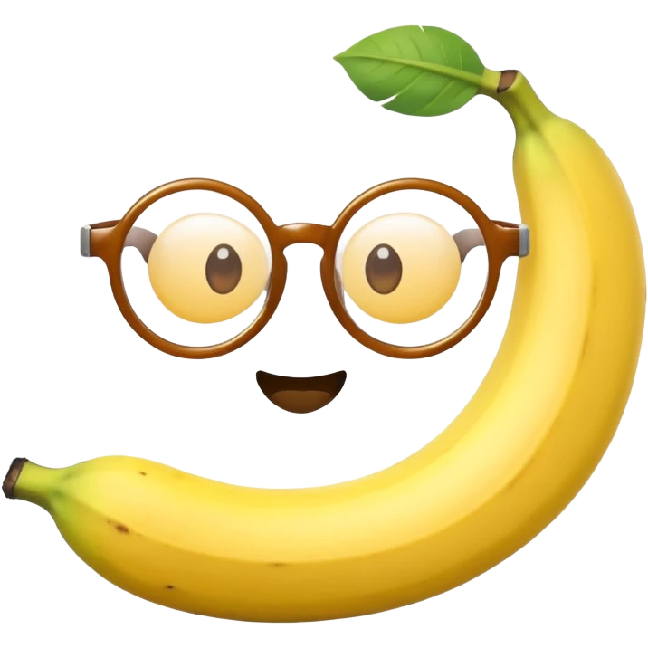 Banana with round reading glasses emoji