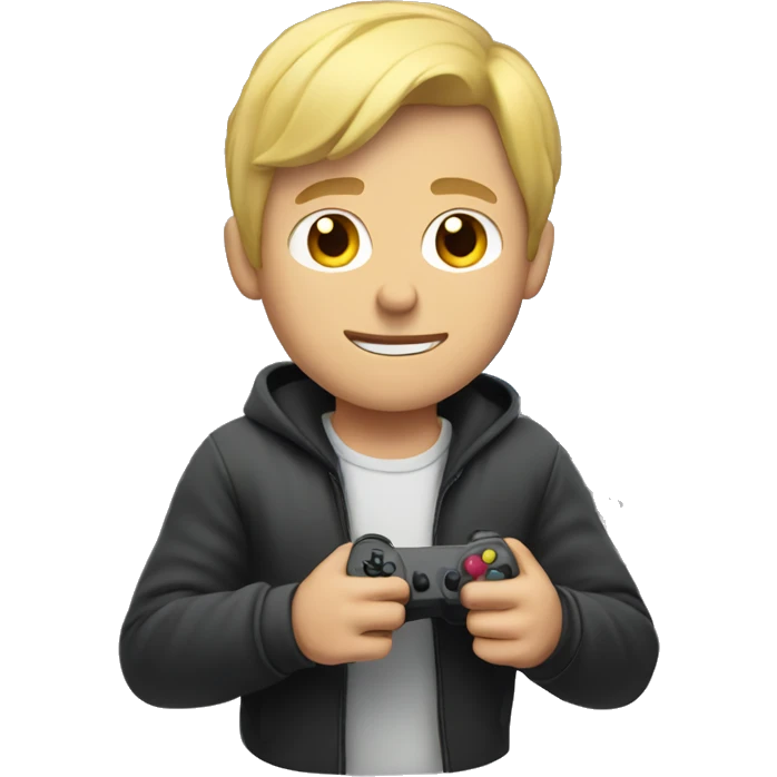 Blonde guy playing video games emoji