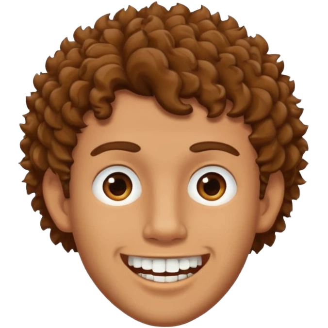 🙎🏻‍♂️com o dente serrado cabelo cacheado  emoji