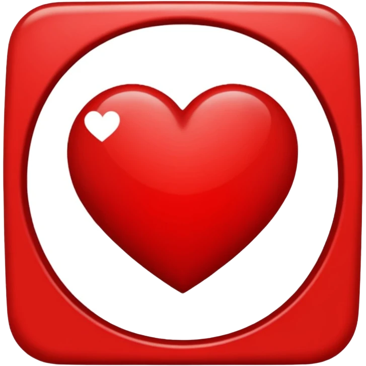 Rotes Herz mit einem c in der Mitte  emoji