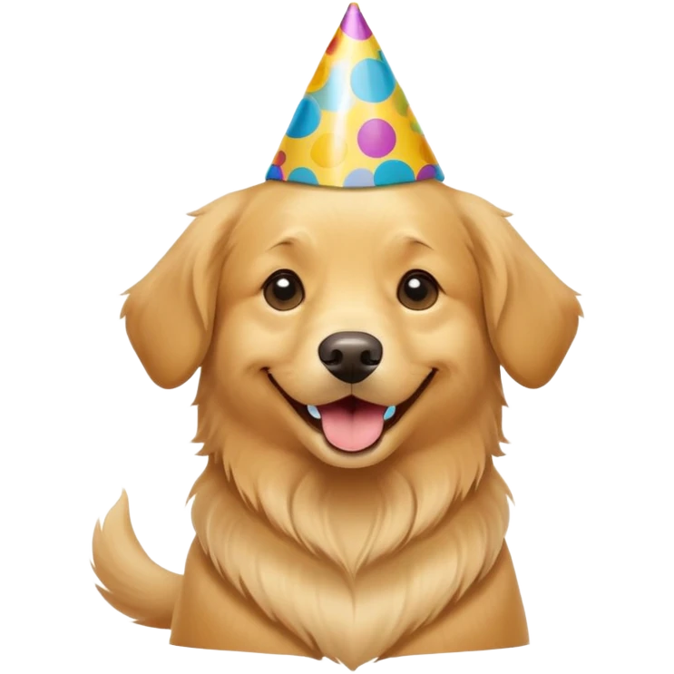 dog wearing a birthday hat emoji