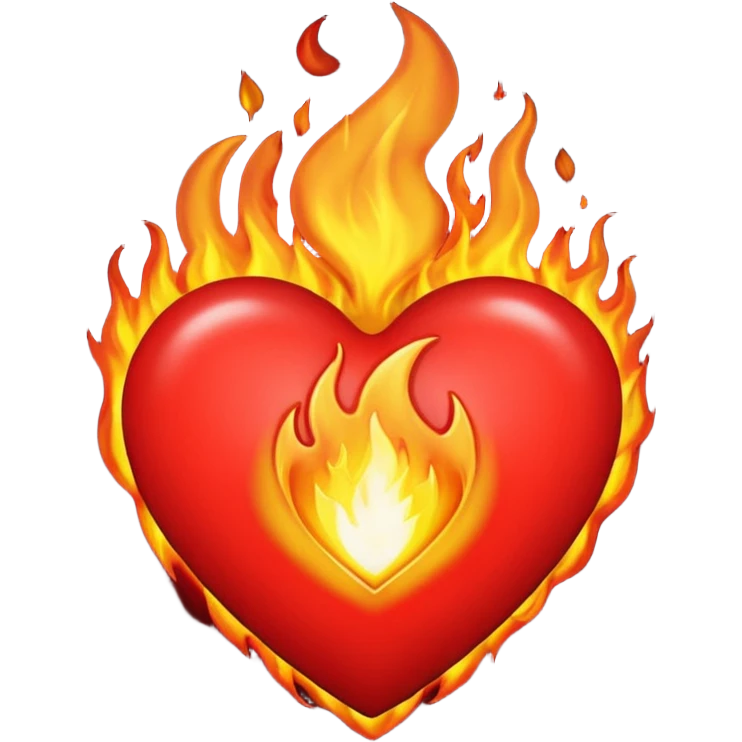 Coração em chamas emoji