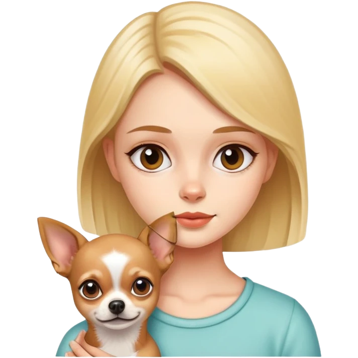 girl and chihuahua  emoji