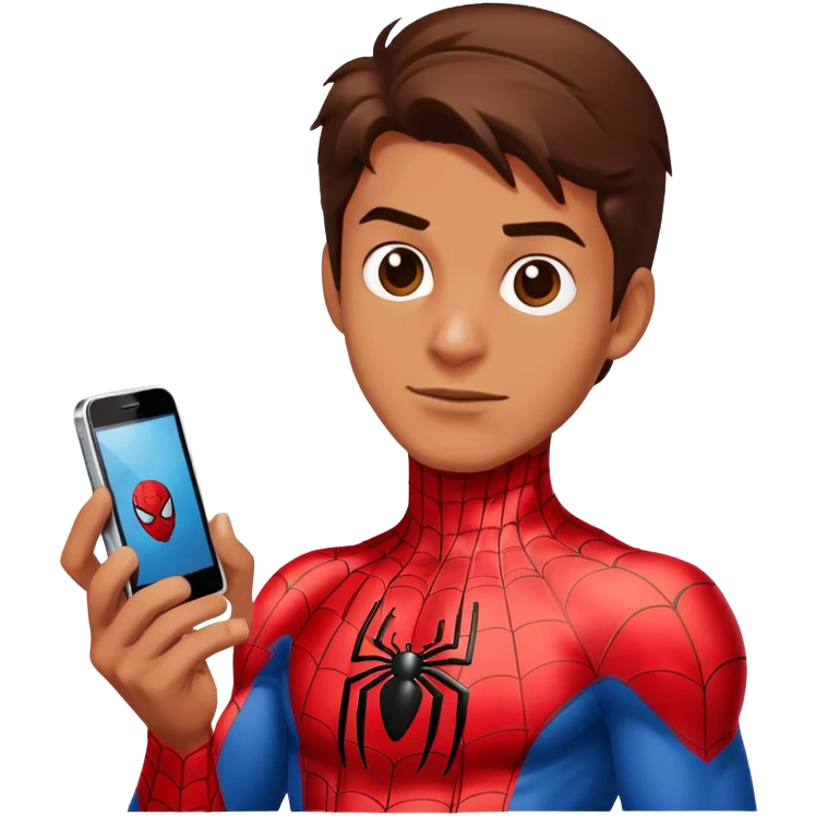 spiderman with iPhone emoji