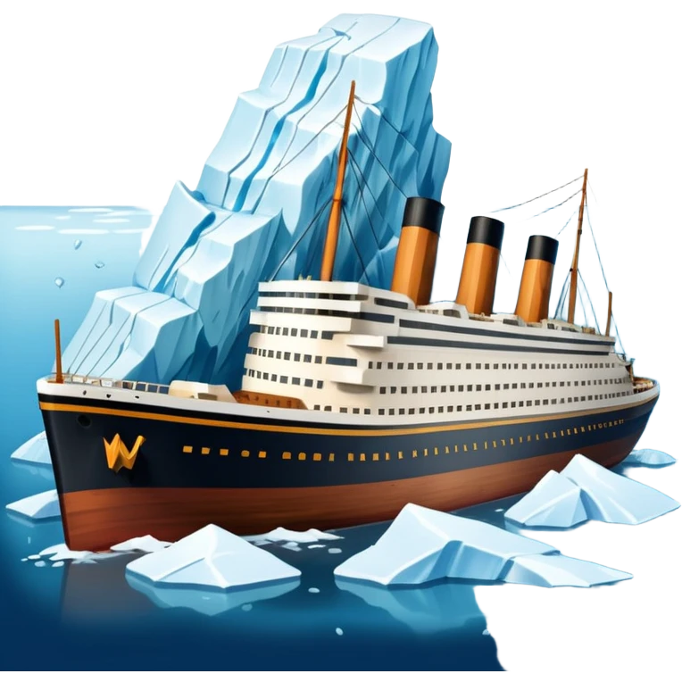 titainic crashing into an iceberg emoji