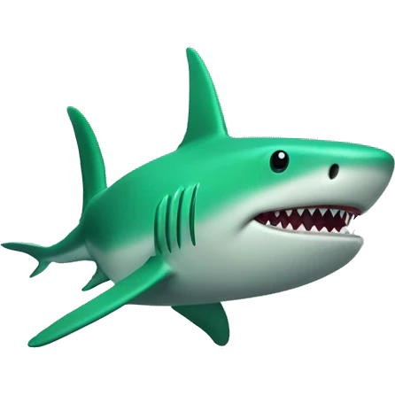 green shark on laptop emoji