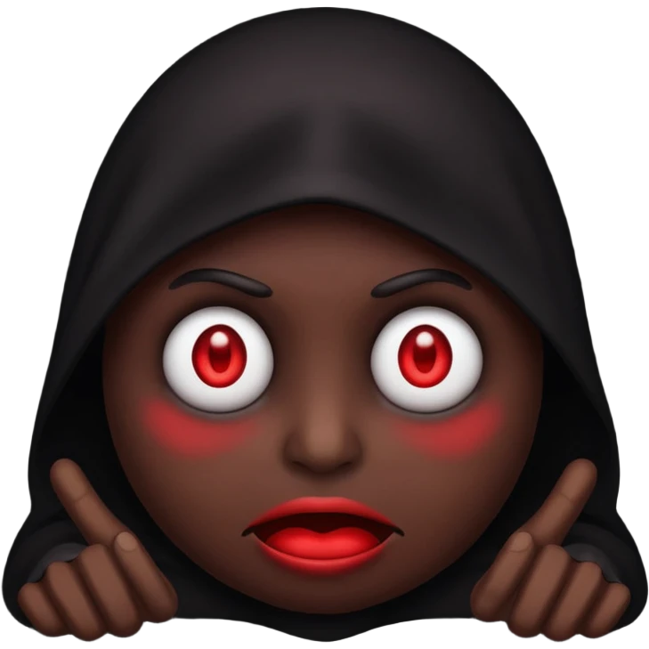 scary emoji with a shadowy figure and red eyes emoji