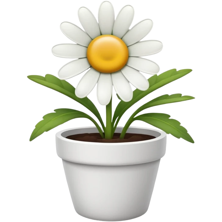 single daisy flower pot emoji