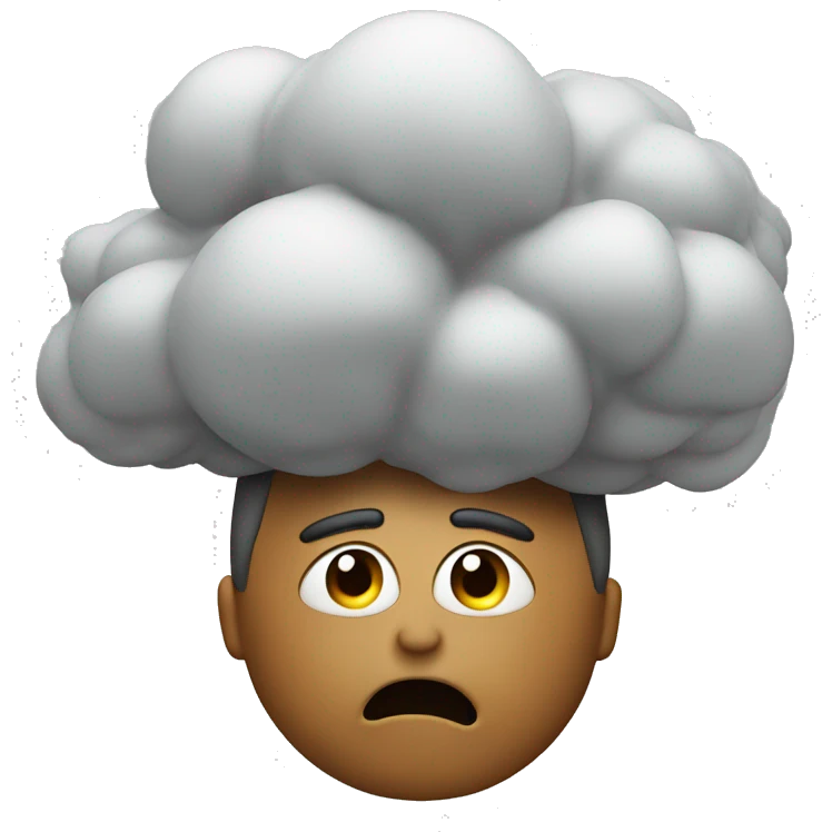 Person with a fart cloud as a head emoji
