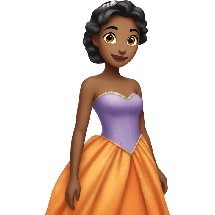 Disney princess orange gown emoji