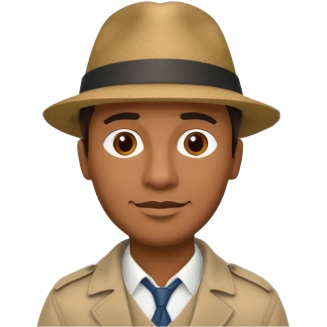 Homme. Créole réunionnais avec chapeau tour effeil emoji