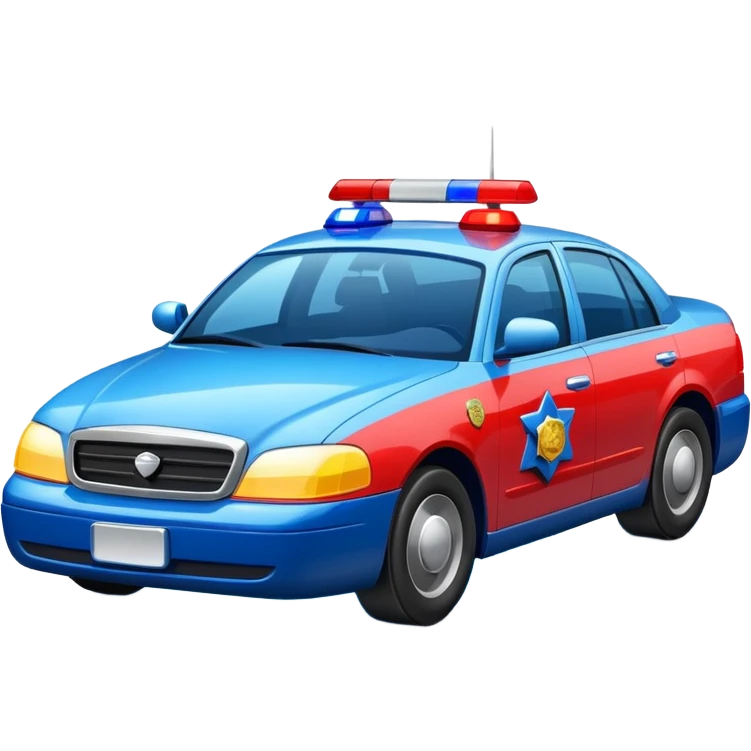 police car with lights on flashing emoji