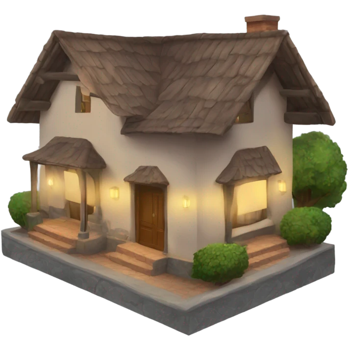 Casa adornada con luces emoji