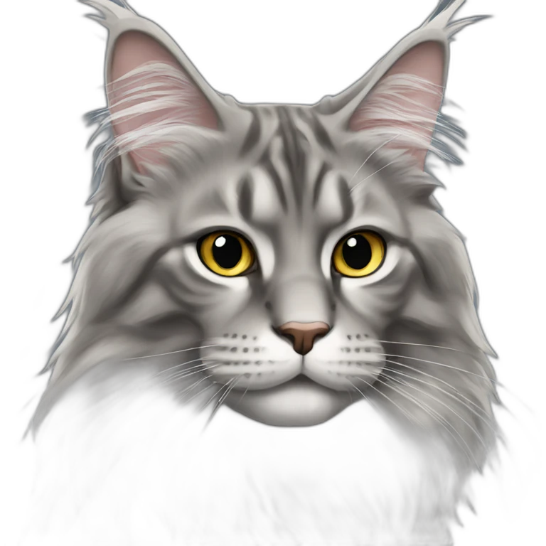 Grey judging maine coon emoji