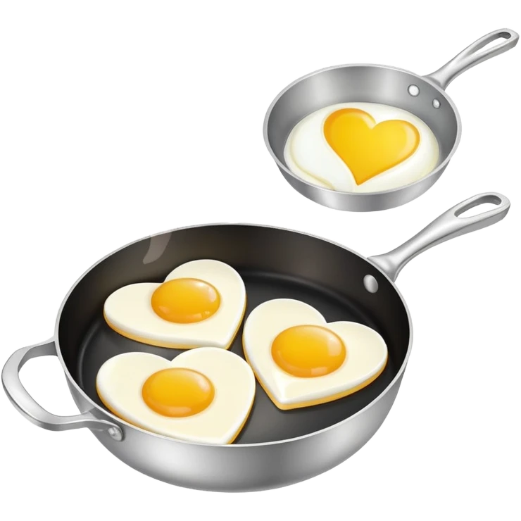cooking pan with double heart-shaped eggs emoji