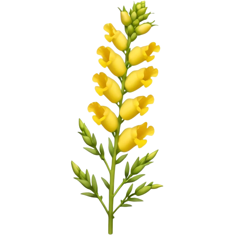 single Yellow Snapdragon, straight stem emoji