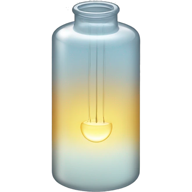 Long glass cylinder with circular bulb on one ending  emoji