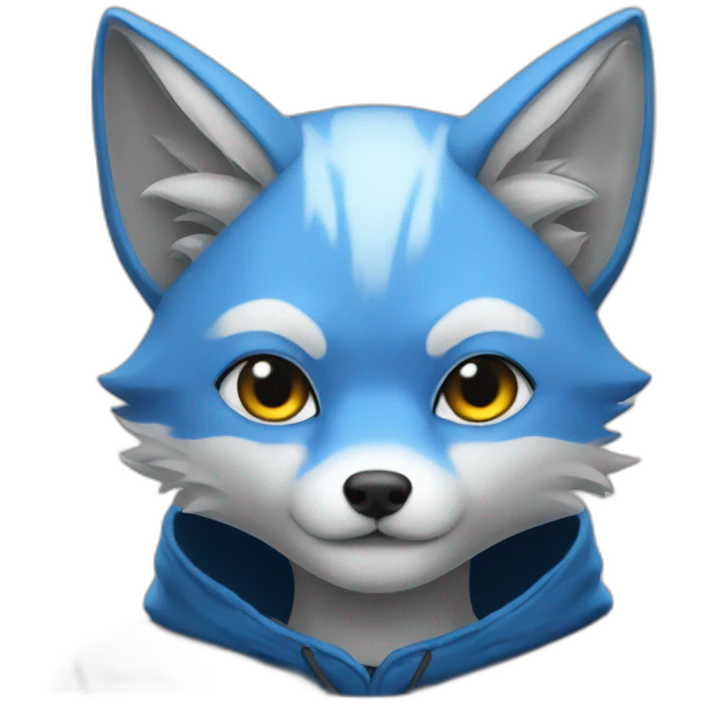 blue hood kitsune emoji