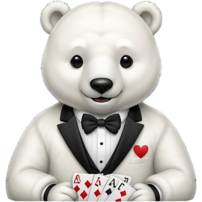 Oso polar millonario jugando emoji