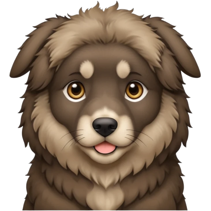 A dark-colored Caucasian Shepherd puppy with cropped ears emoji