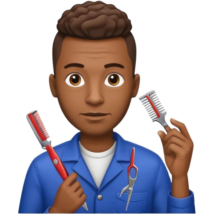 Street Barber black man  emoji