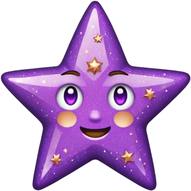 Quiero un emoji de estrella, pero que la estrella sea de oro rosa y brilli brilli con chispitas moradas emoji