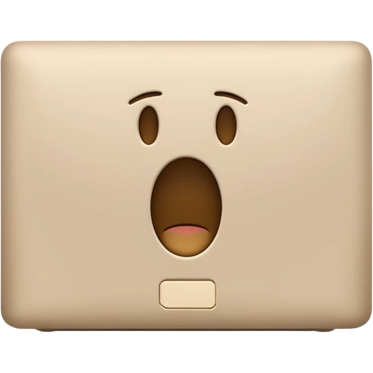 light beige MacBook laptop, emoji style emoji