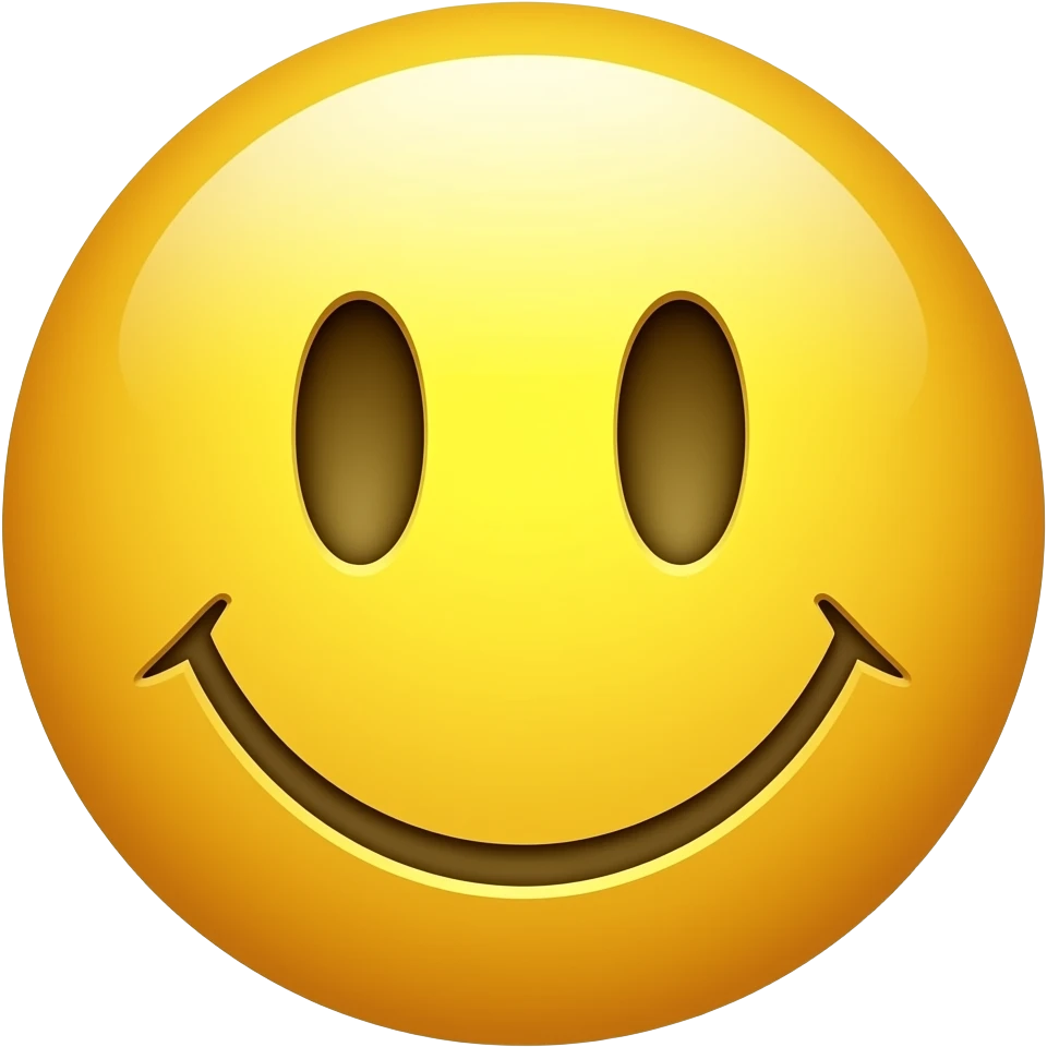 Yellow smiley face without eyes emoji