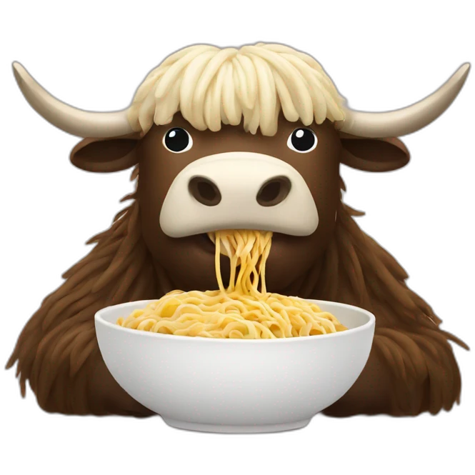 Yak eat noodles emoji