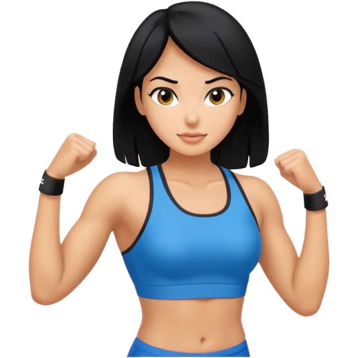 sporty girl black hair emoji