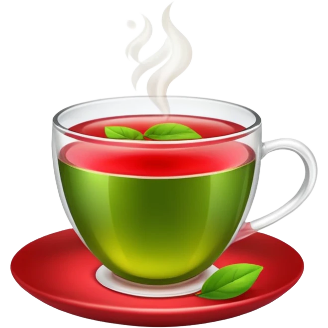 Berry green tea in a steaming cup emoji
